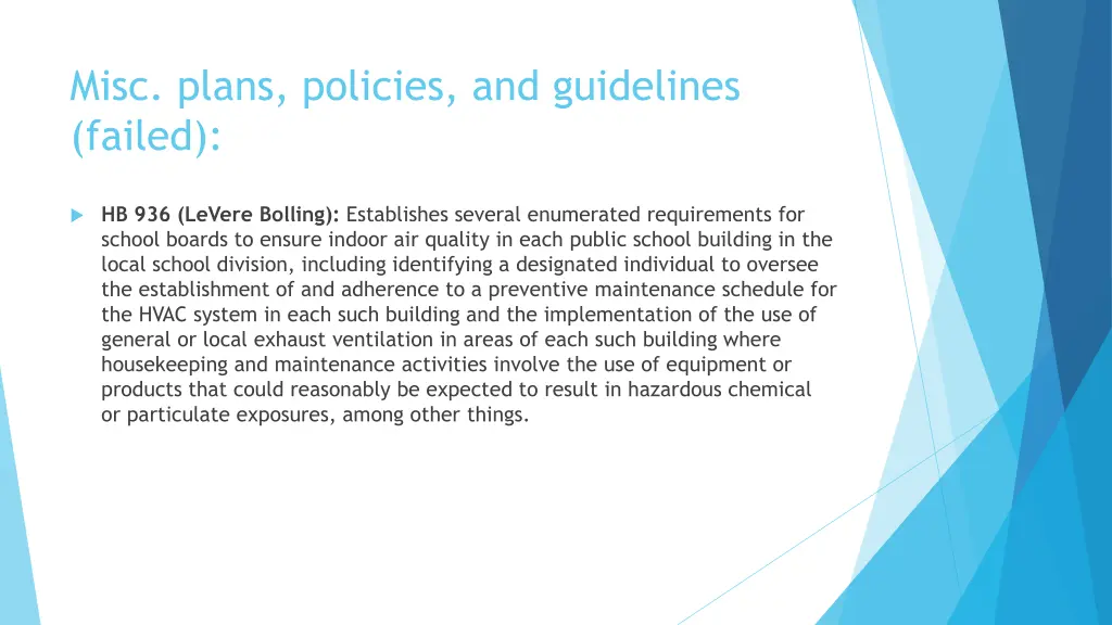 misc plans policies and guidelines failed