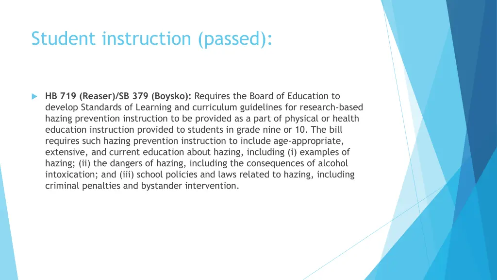 student instruction passed 4