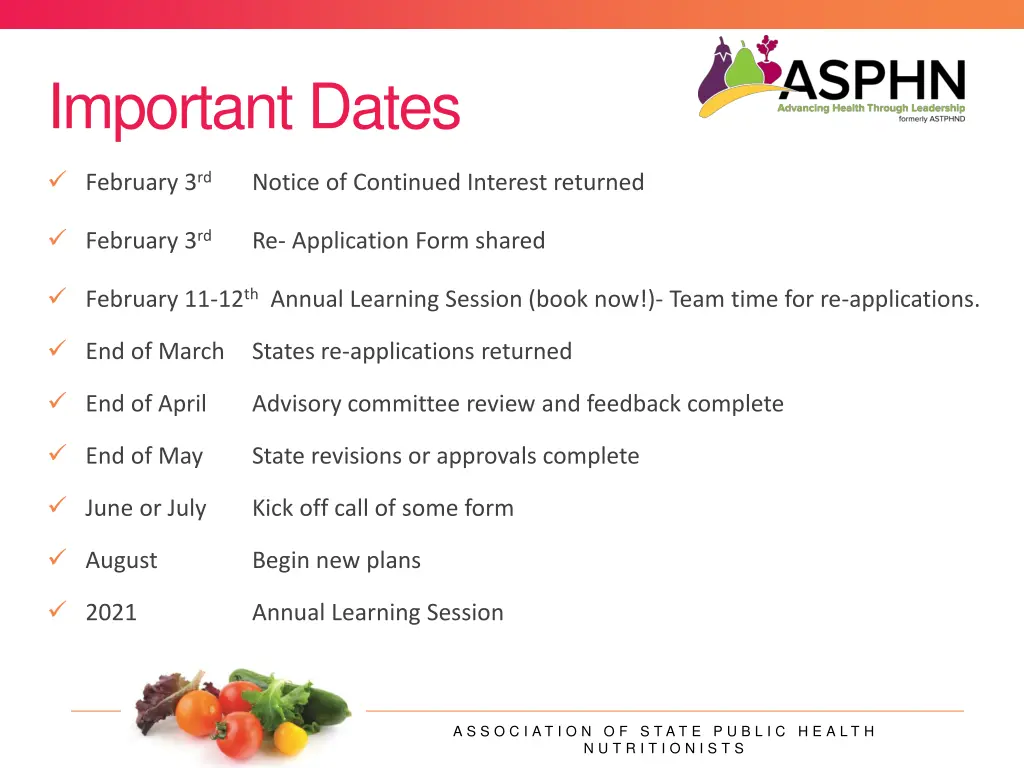 important dates