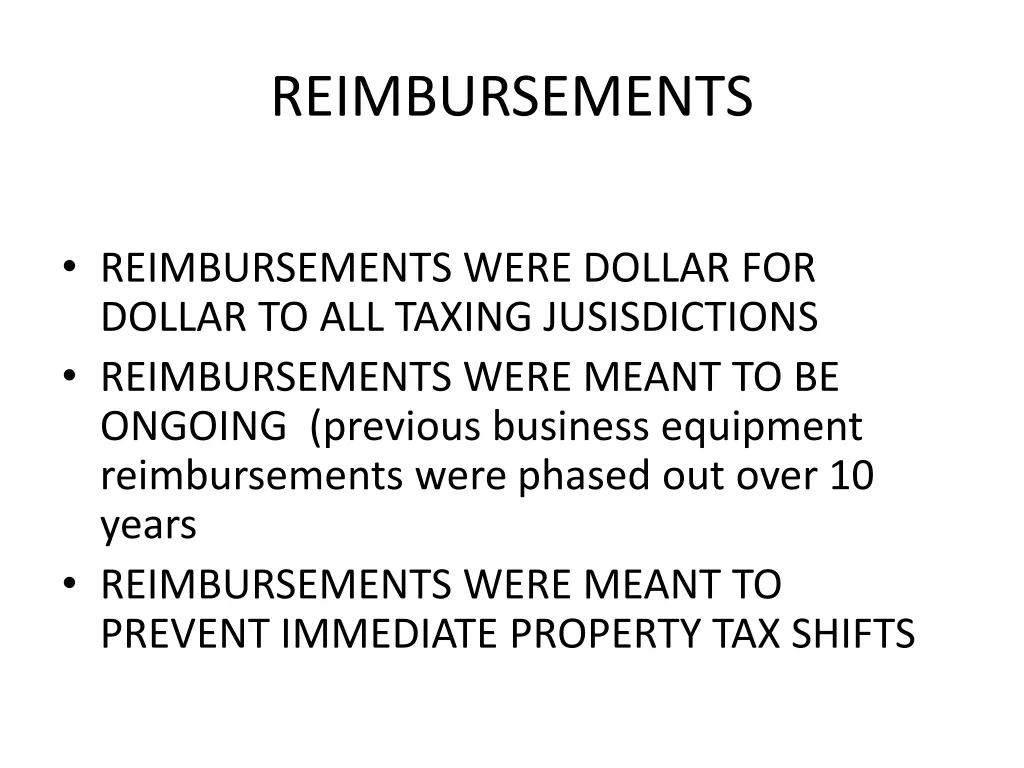 reimbursements