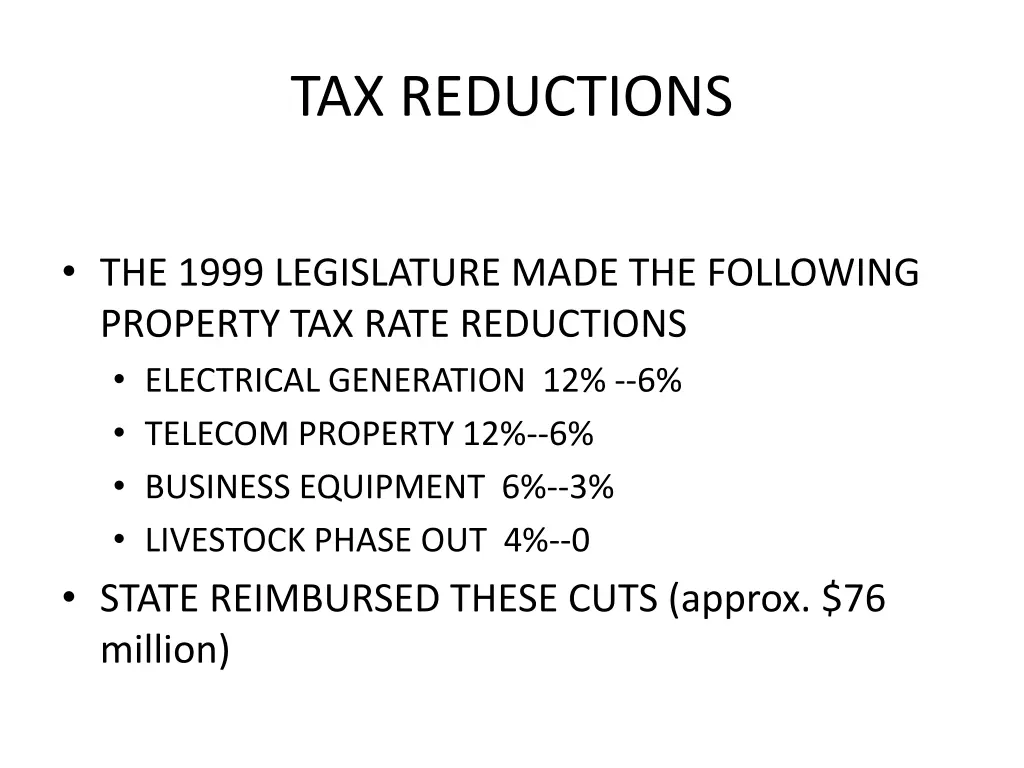 tax reductions
