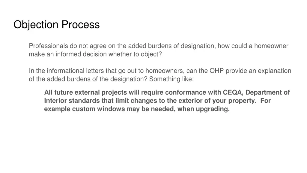 objection process