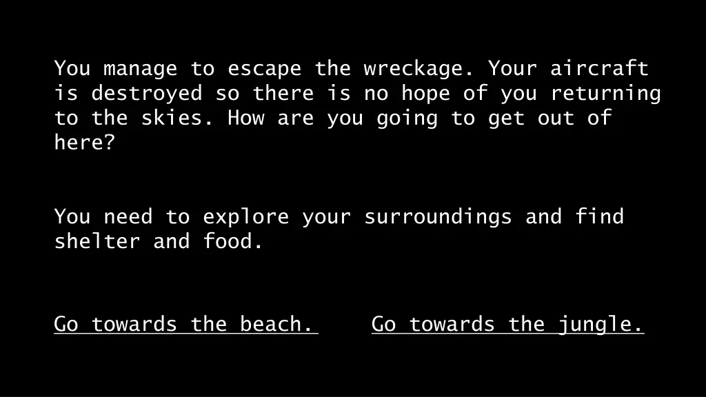 you manage to escape the wreckage your aircraft