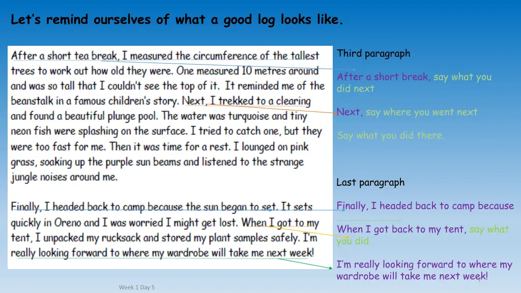 let s remind ourselves of what a good log looks