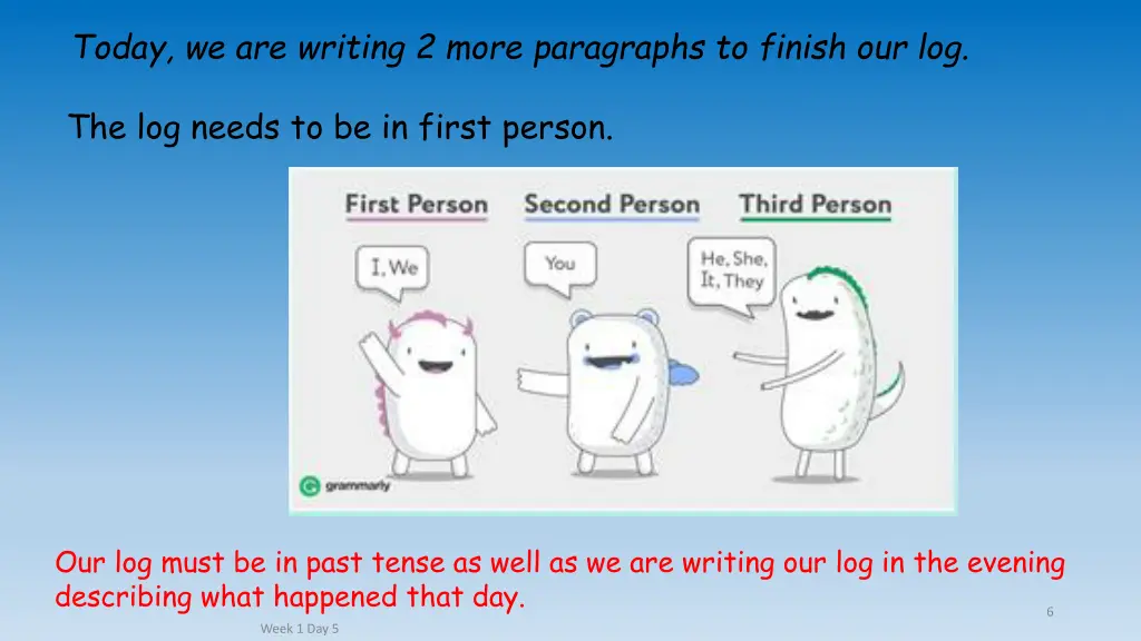 today we are writing 2 more paragraphs to finish