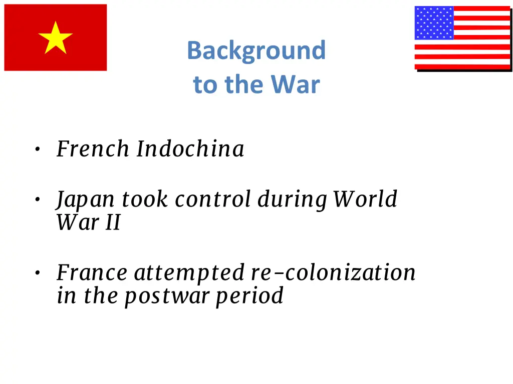 background to the war