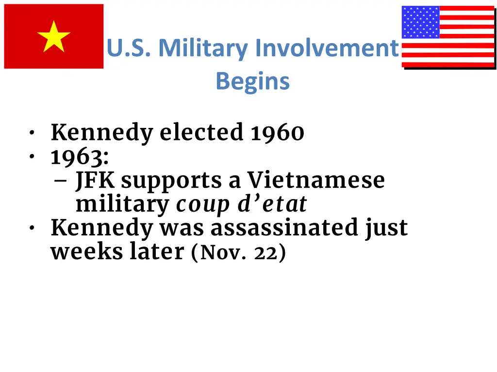 u s military involvement begins 1