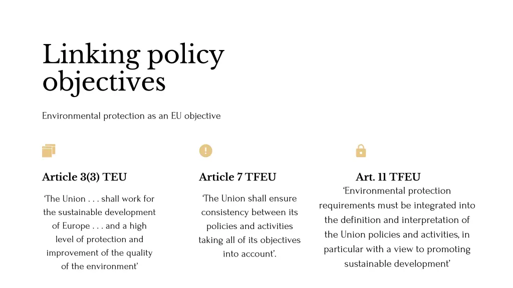 linking policy objectives