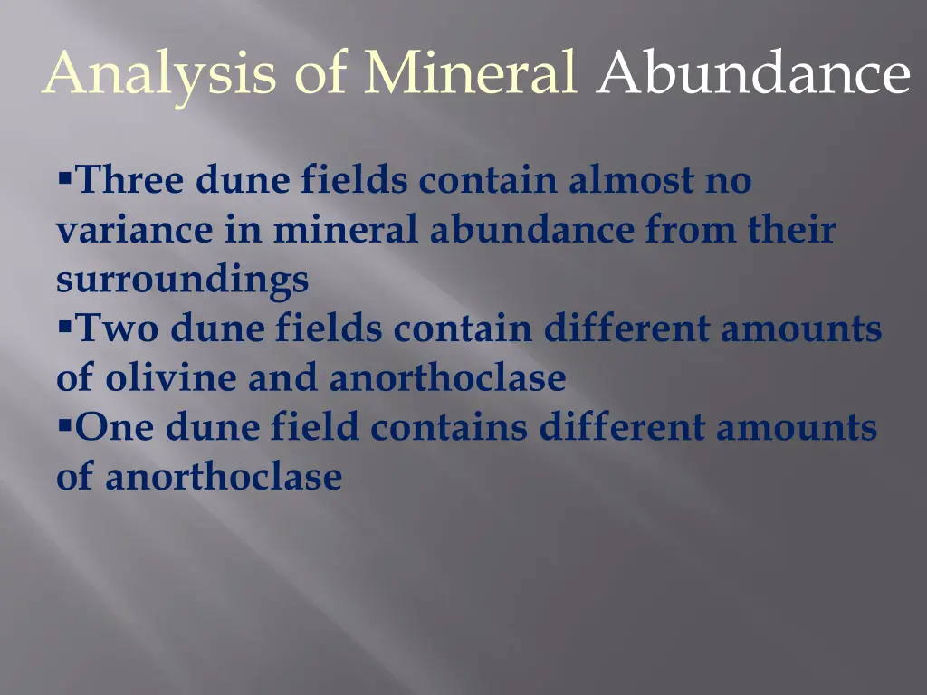 analysis of mineral abundance