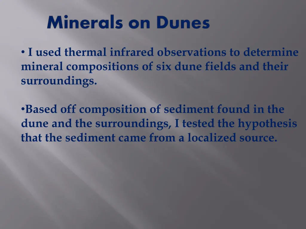 minerals on dunes