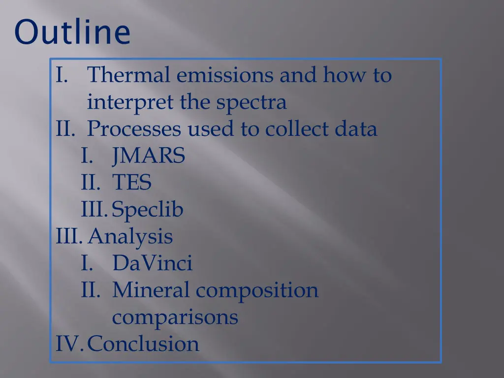 outline i thermal emissions and how to interpret