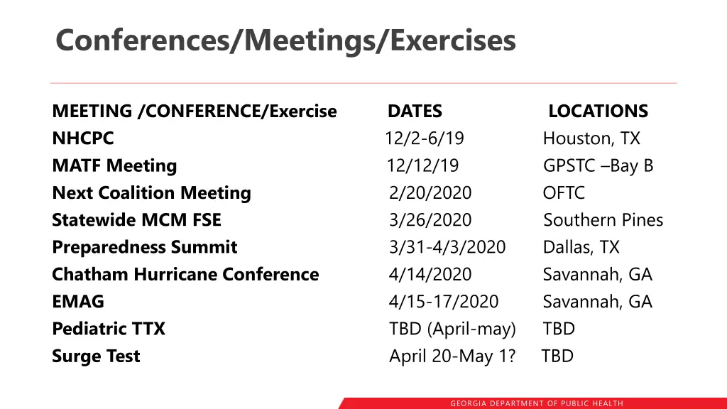 conferences meetings exercises