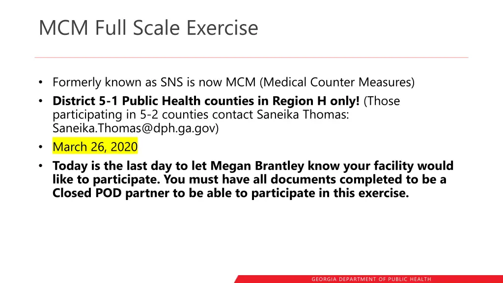 mcm full scale exercise