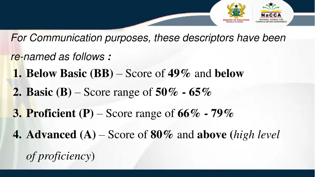 for communication purposes these descriptors have