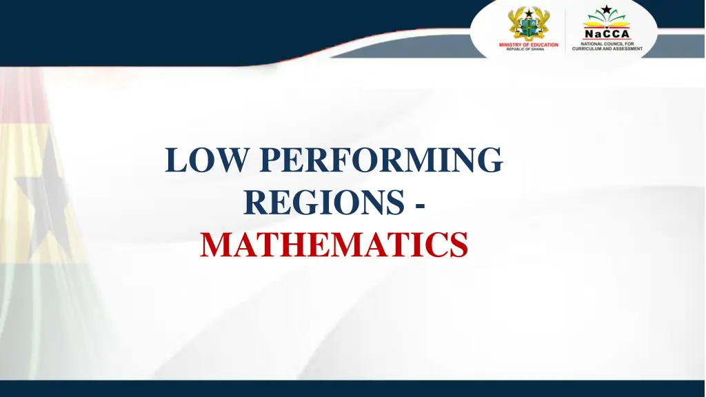 low performing regions mathematics