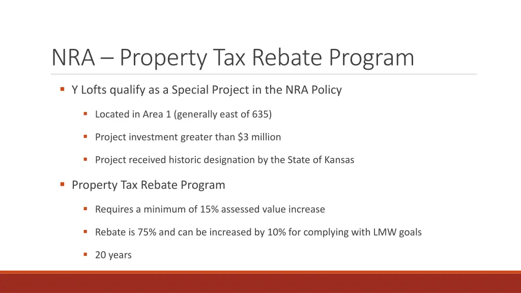 nra property tax rebate program