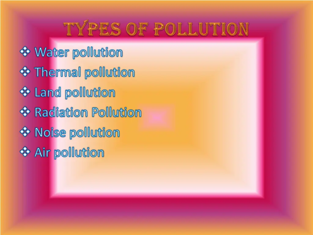 water pollution thermal pollution land pollution