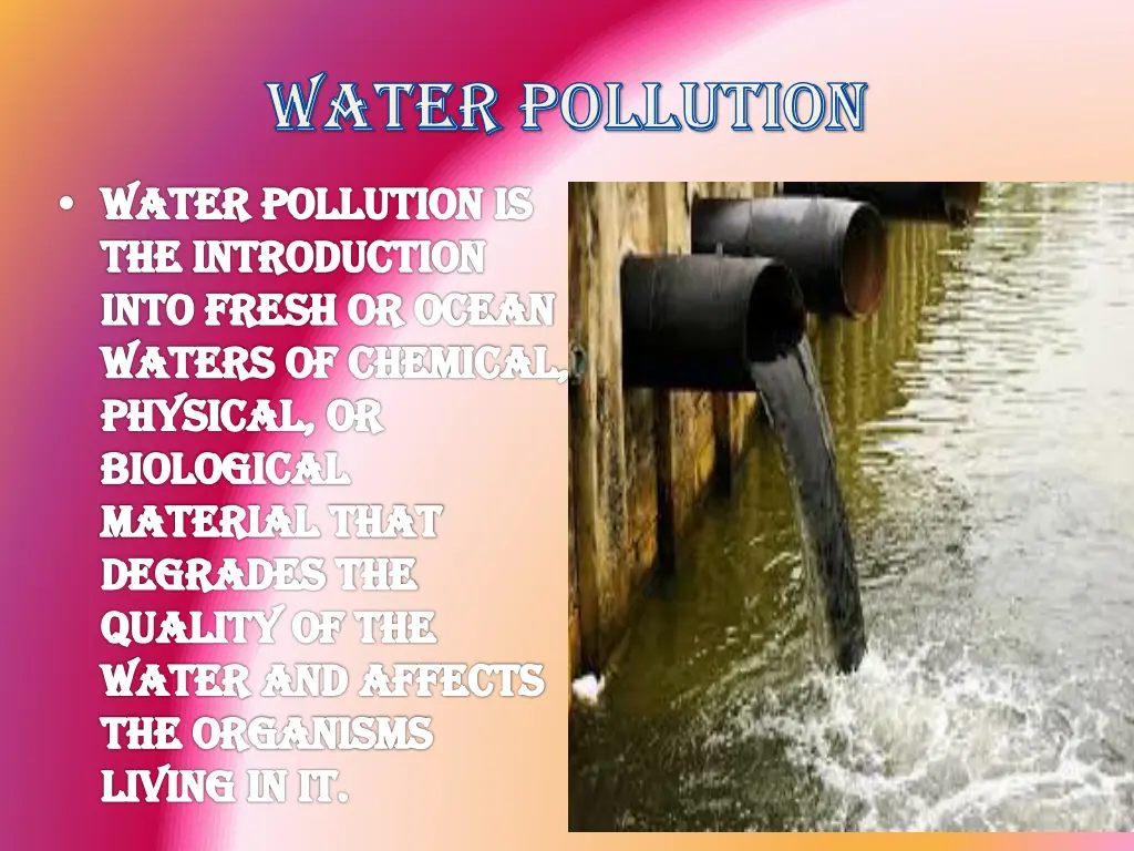 water pollution water pollution