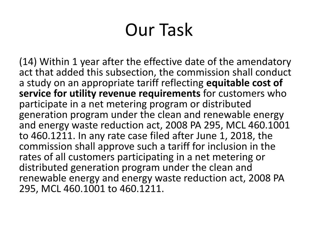our task