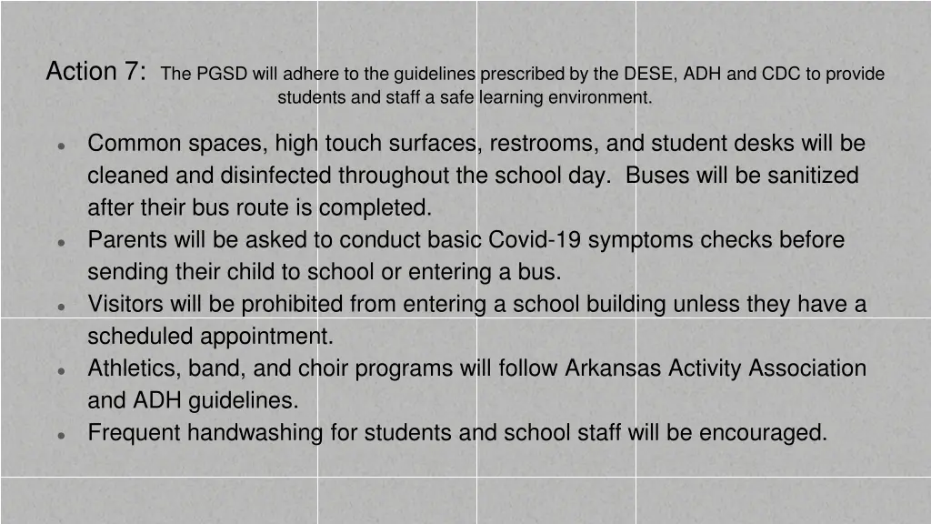 action 7 the pgsd will adhere to the guidelines 2