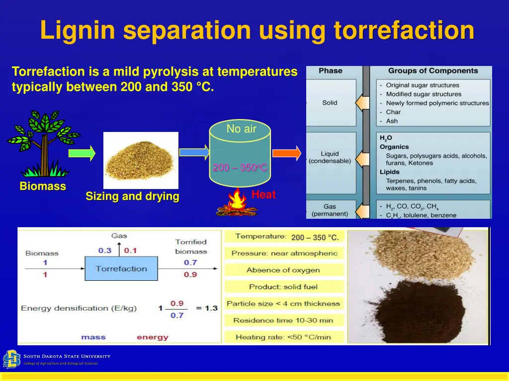 lignin separation using torrefaction
