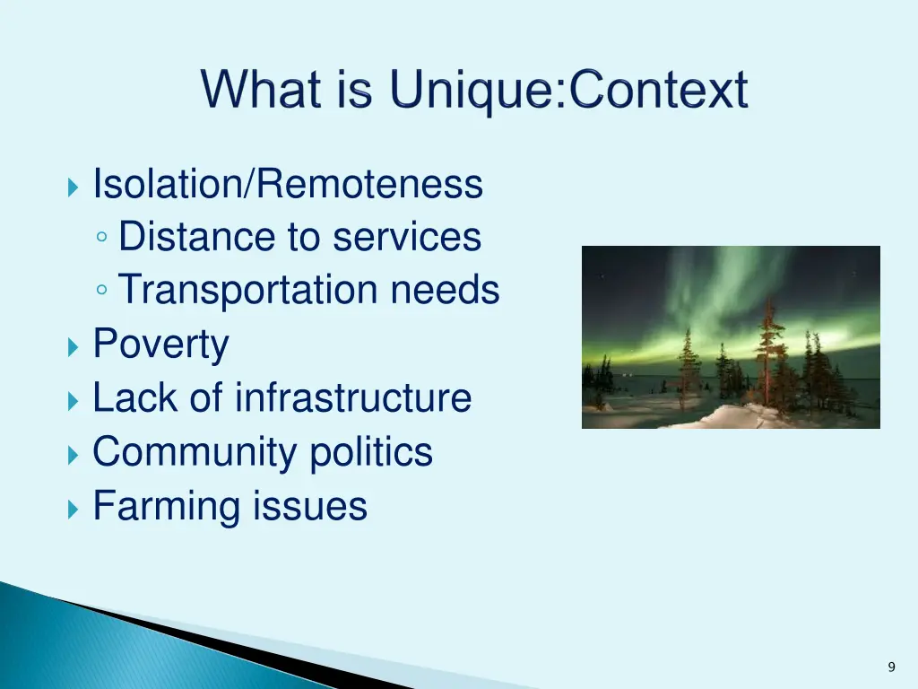 isolation remoteness distance to services