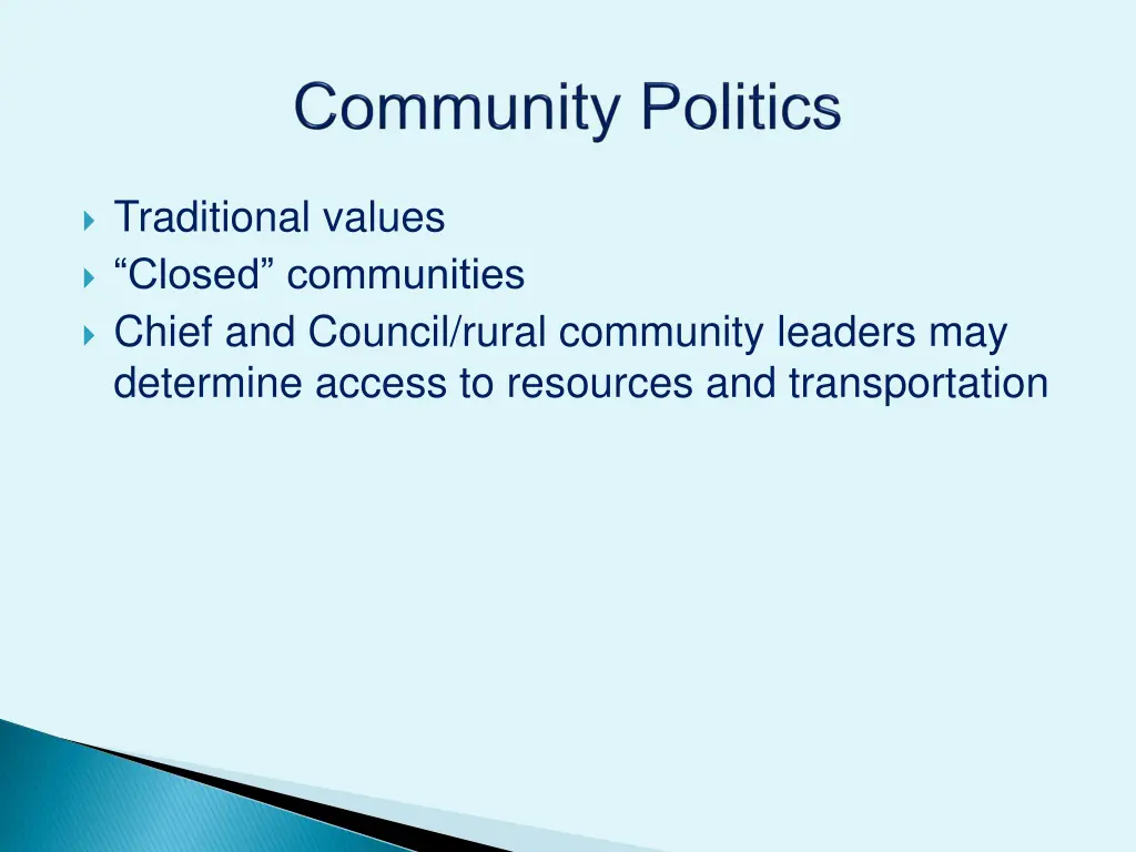 traditional values closed communities chief