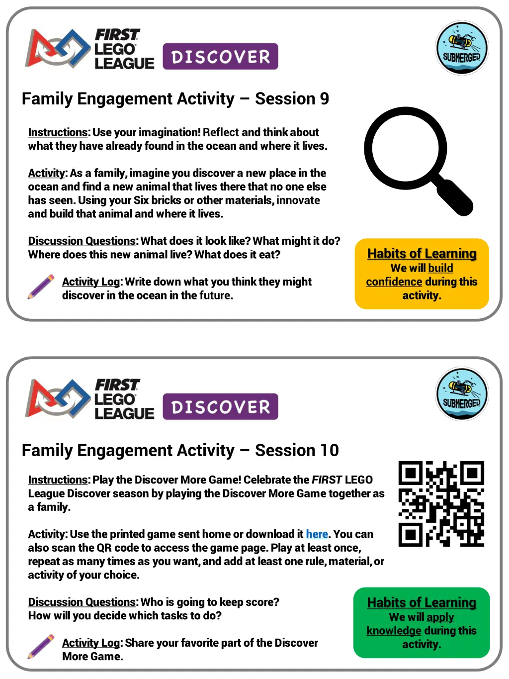 family engagement activity session 9
