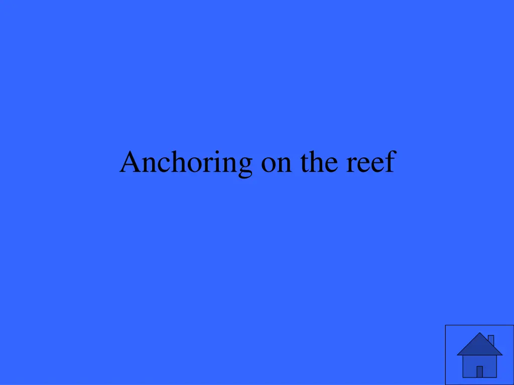 anchoring on the reef