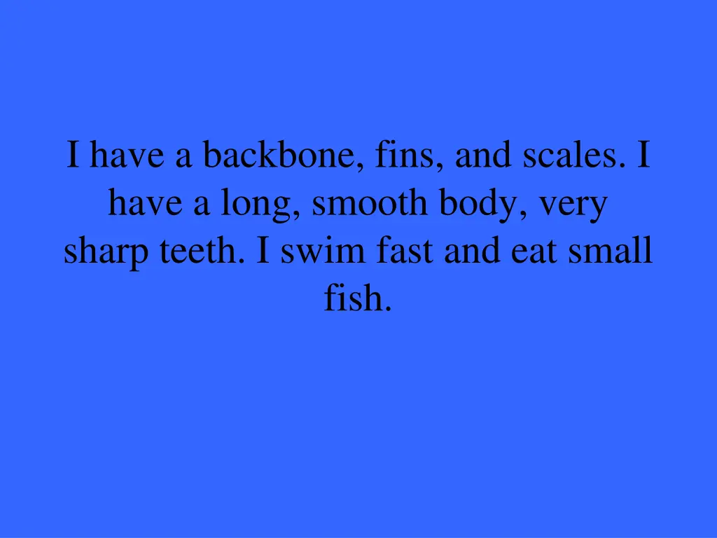 i have a backbone fins and scales i have a long