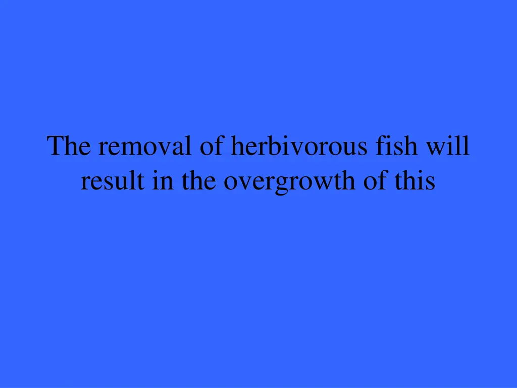the removal of herbivorous fish will result