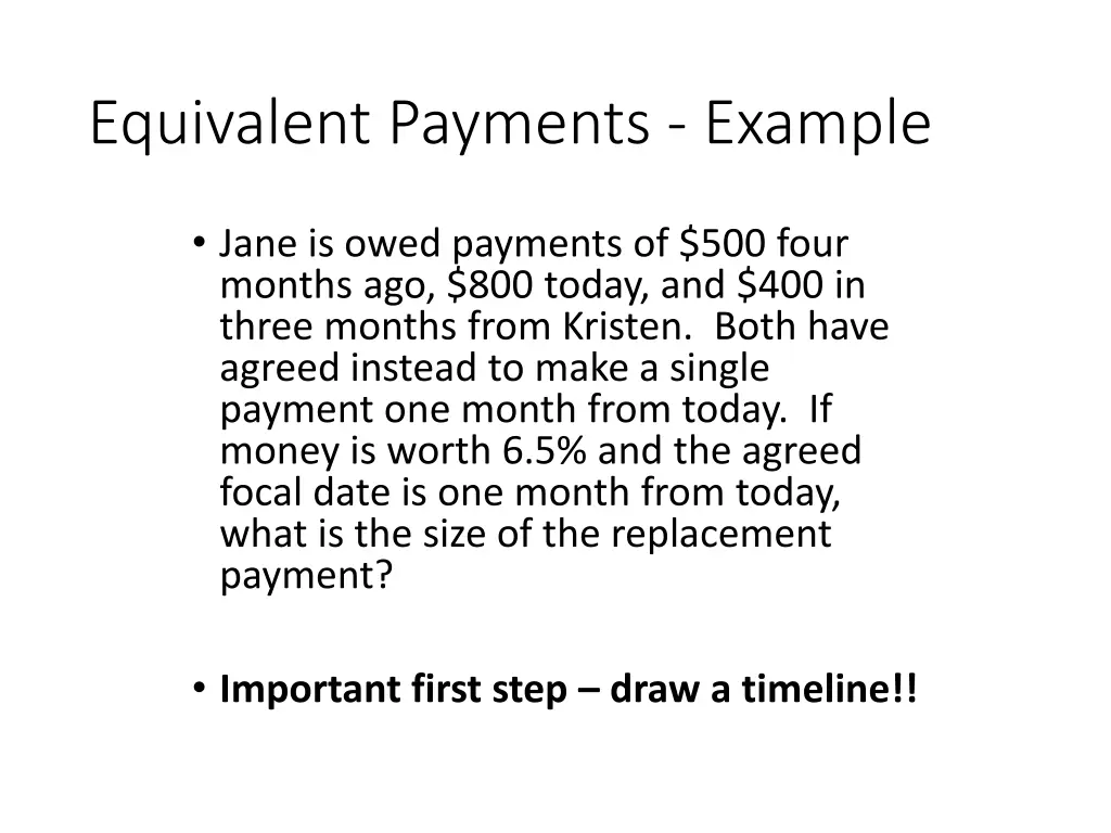 equivalent payments example