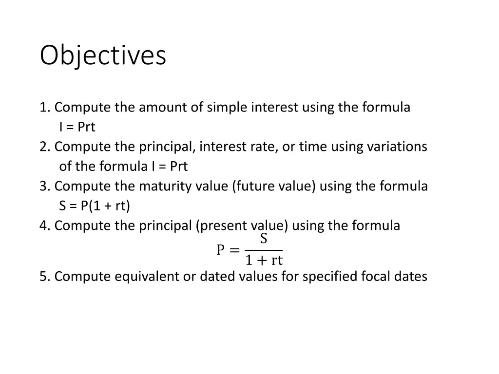 objectives