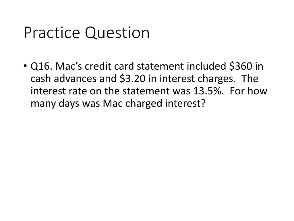 practice question