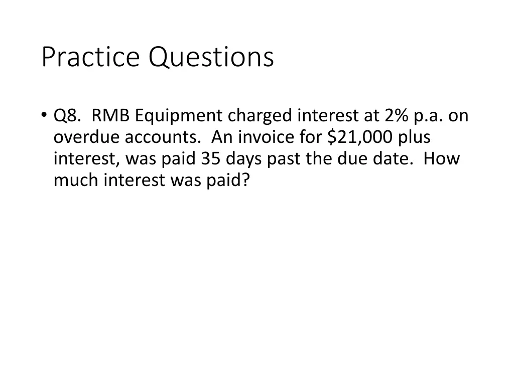 practice questions
