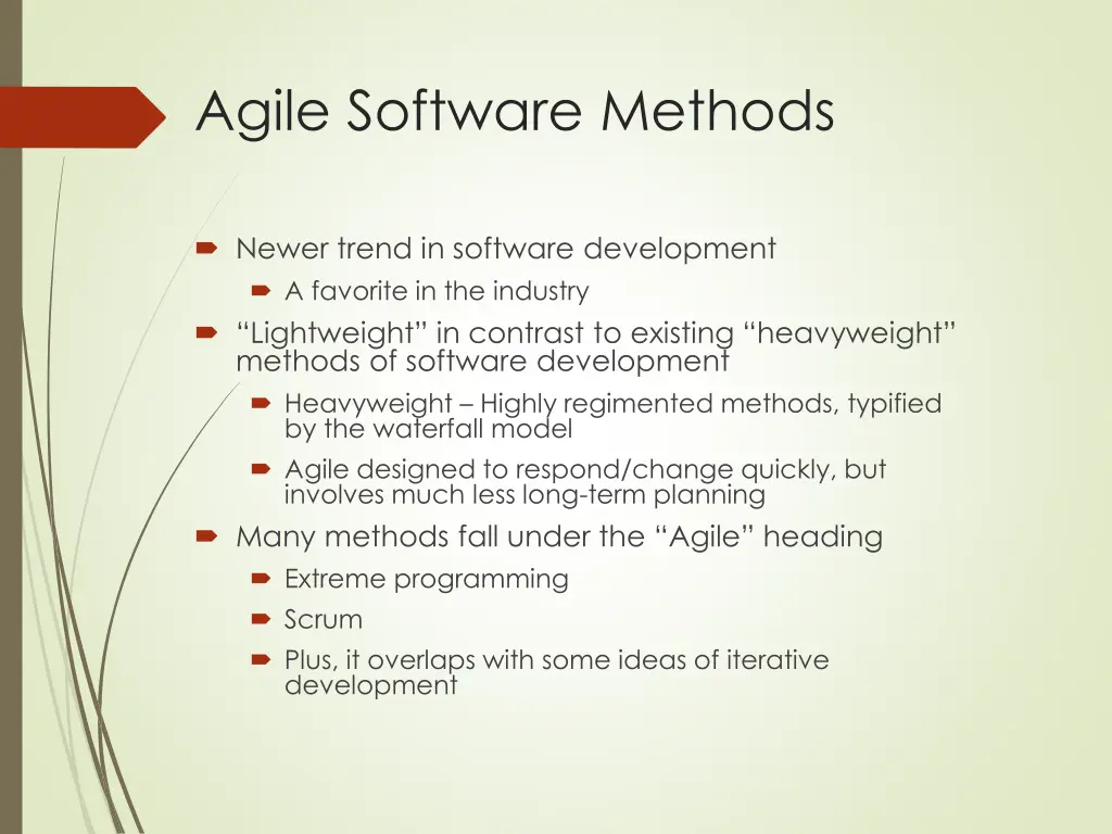 agile software methods