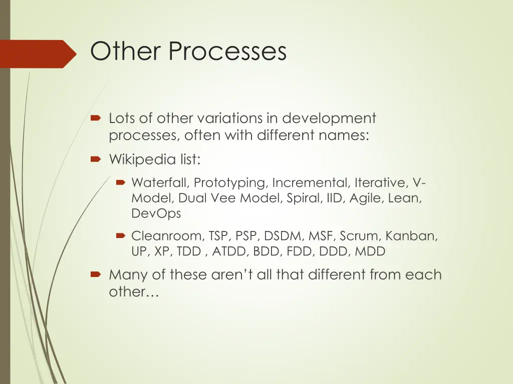 other processes