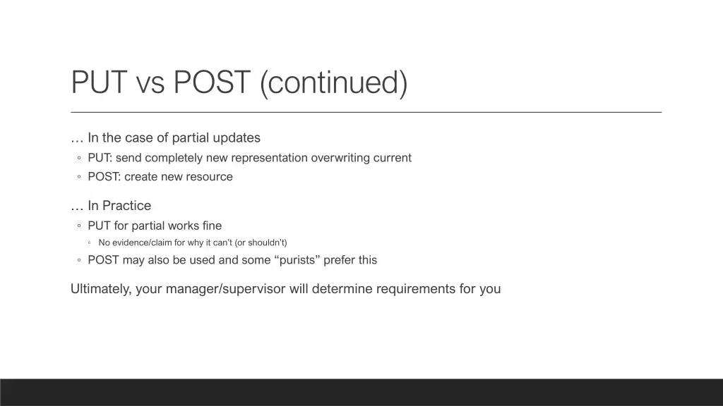 put vs post continued