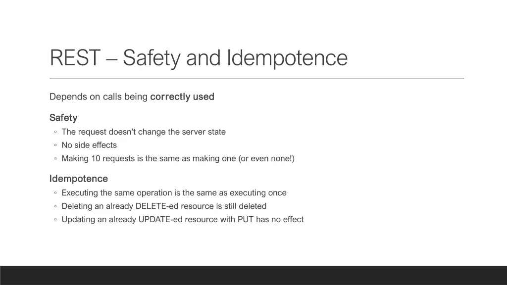 rest safety and idempotence