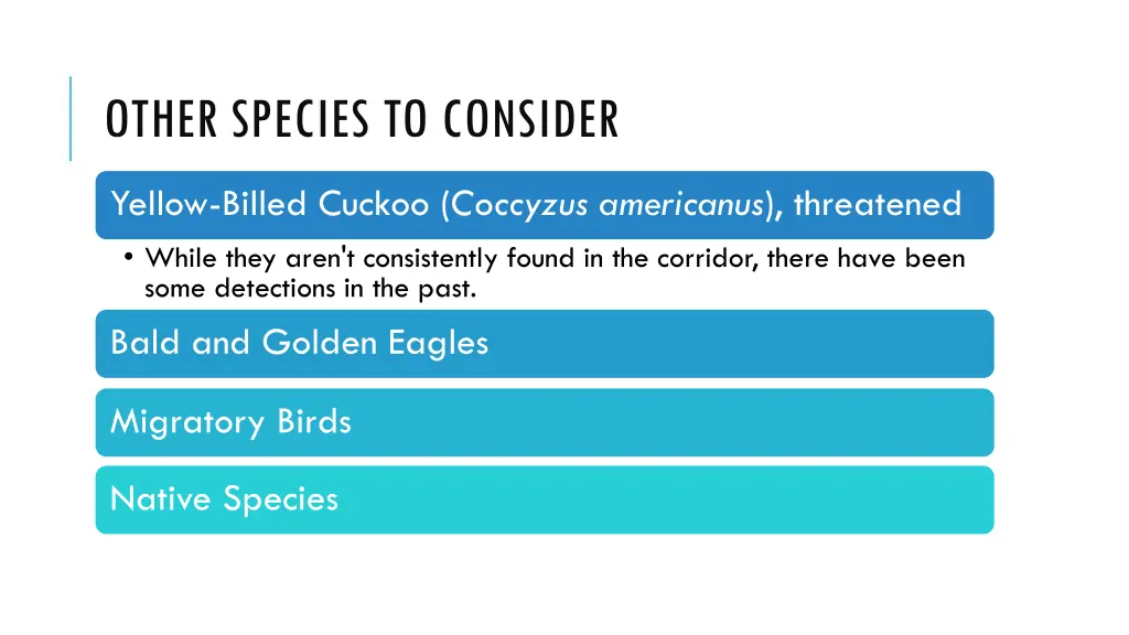 other species to consider