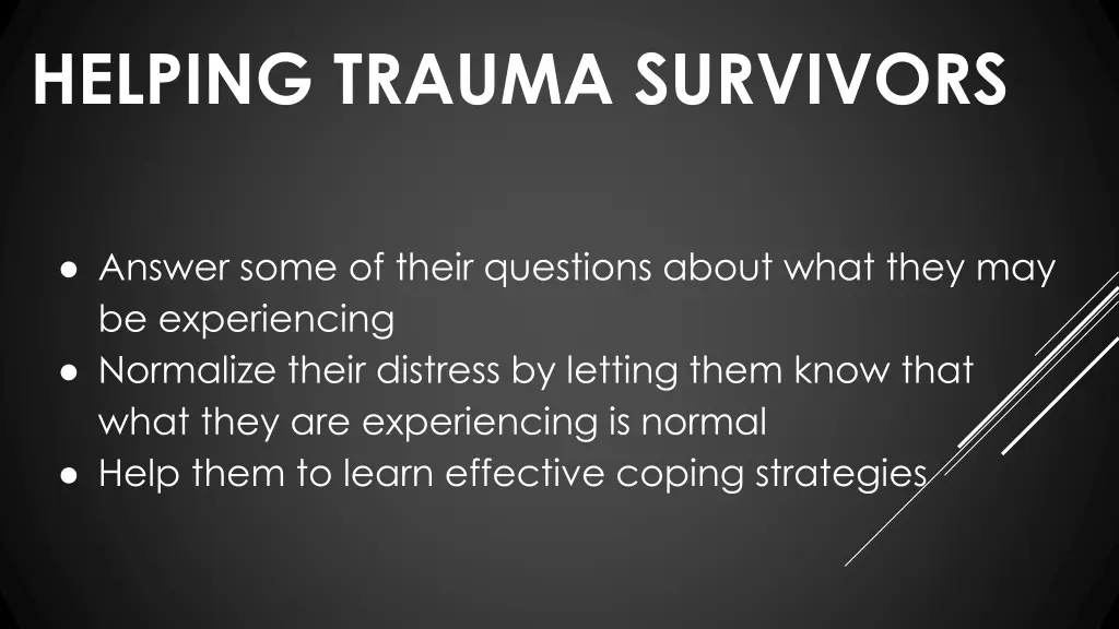 helping trauma survivors