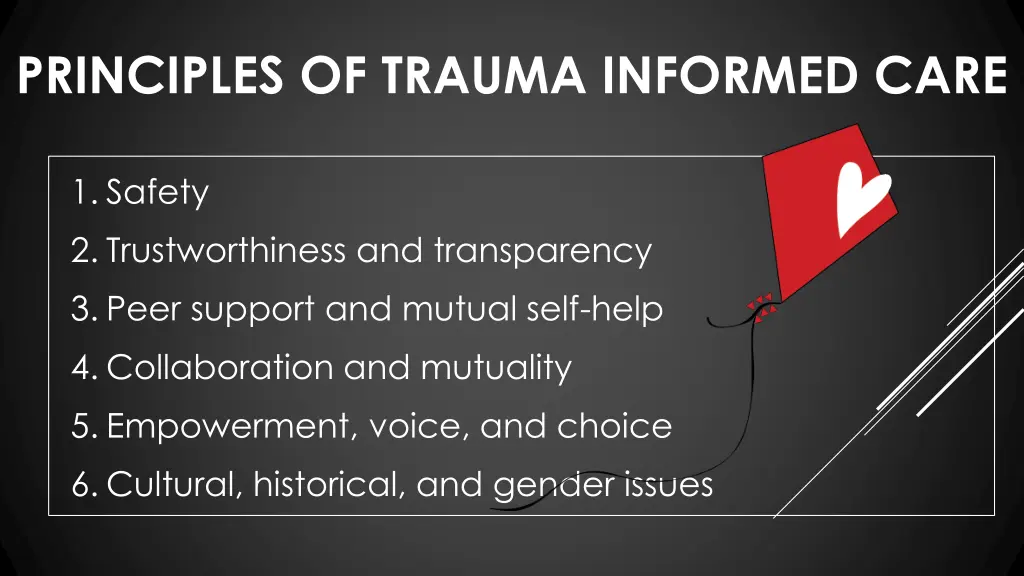 principles of trauma informed care
