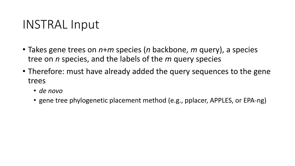 instral input