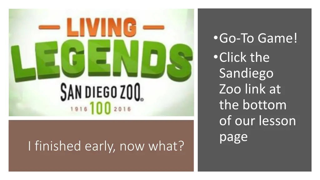 go to game click the sandiego zoo link