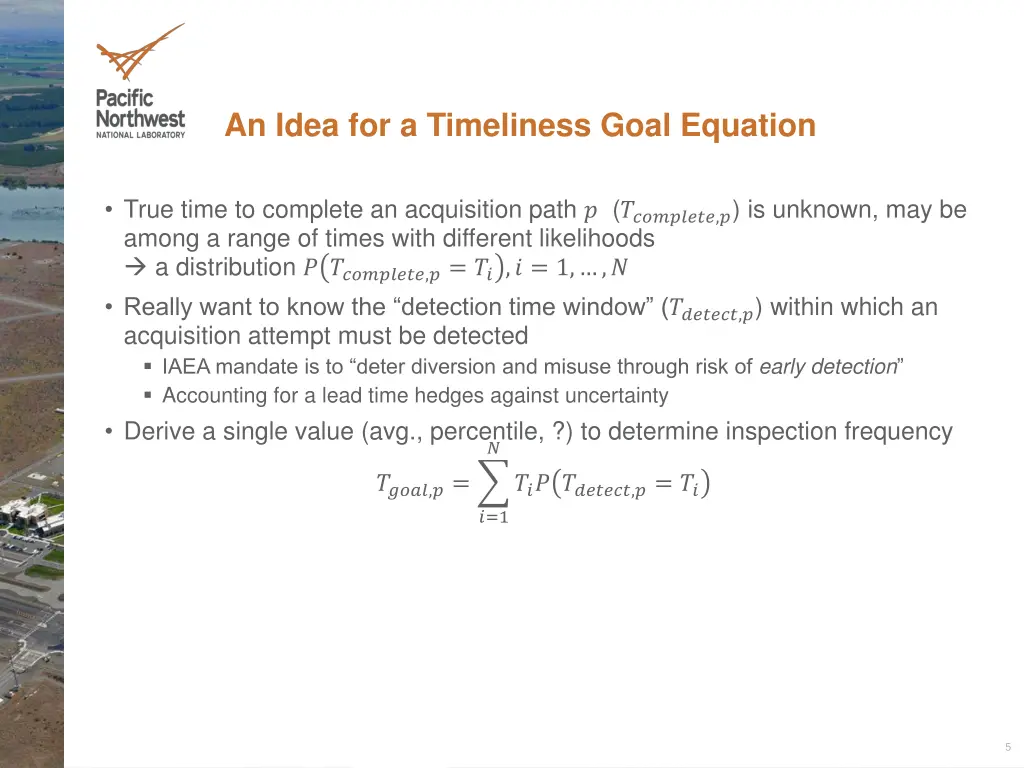 an idea for a timeliness goal equation