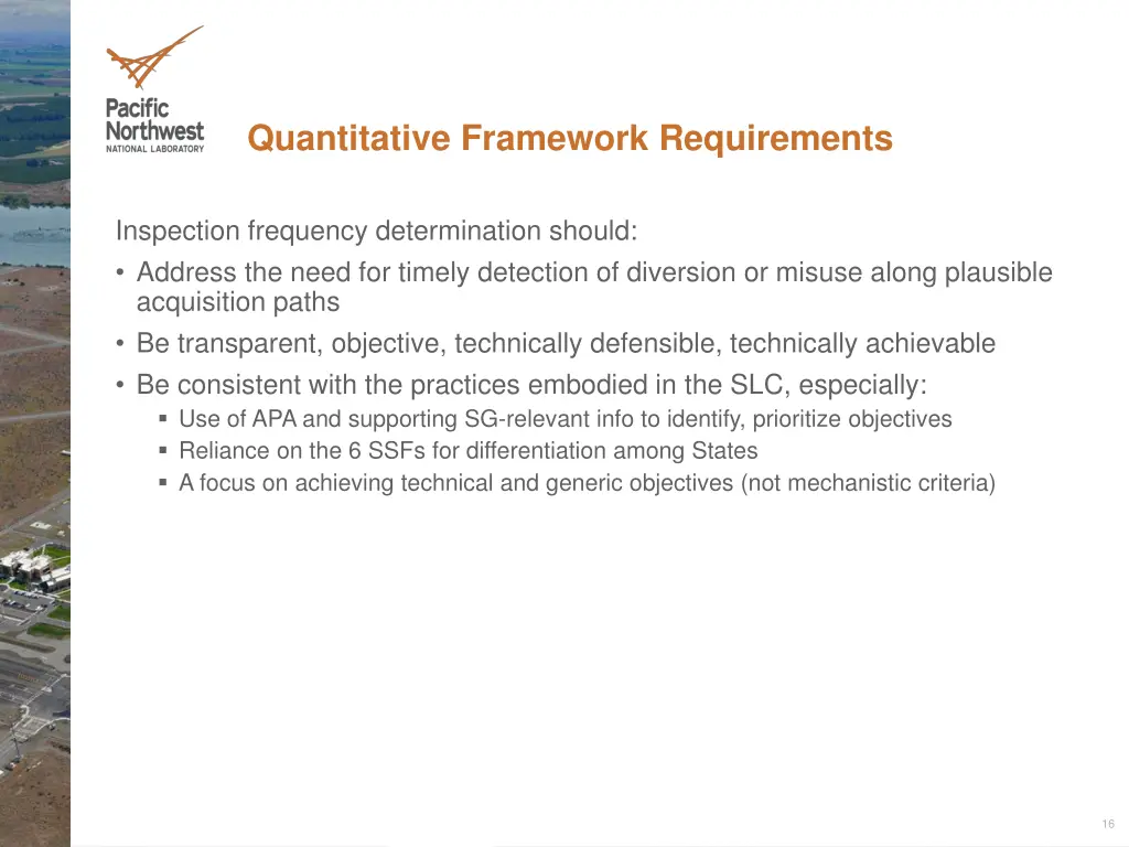 quantitative framework requirements