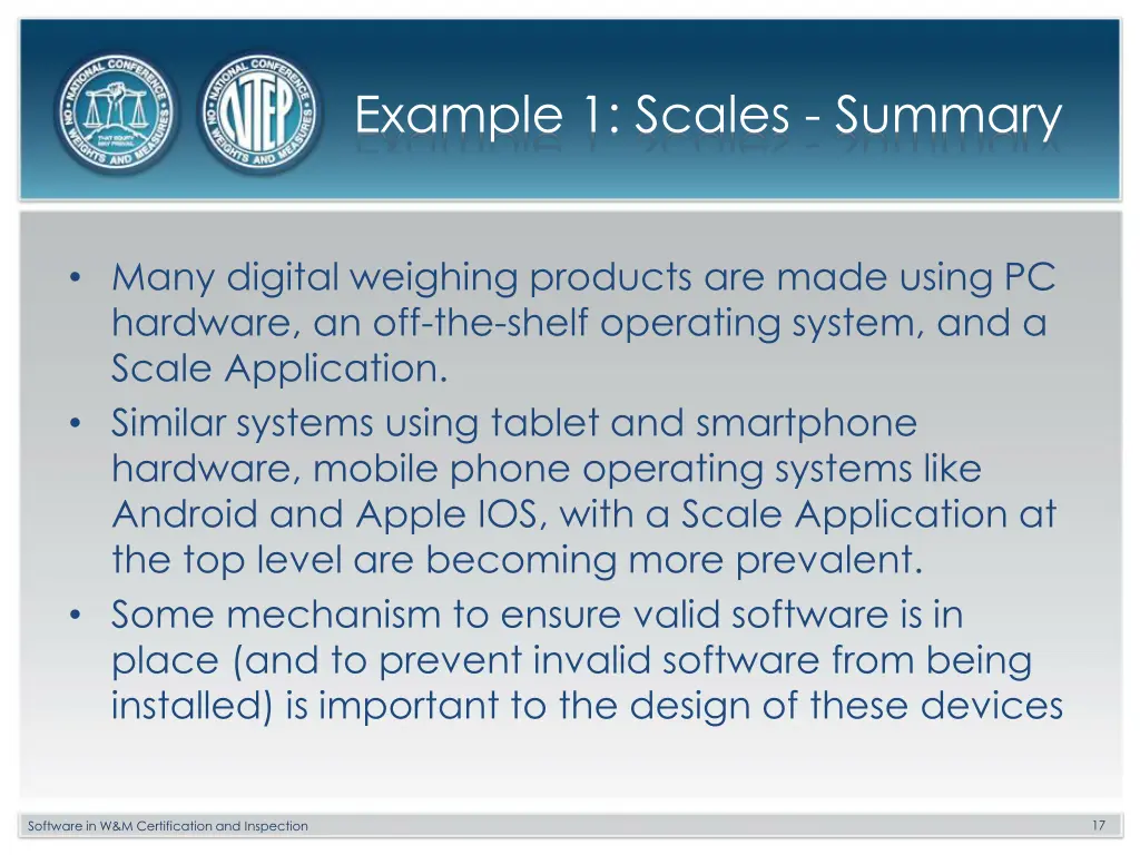 example 1 scales summary