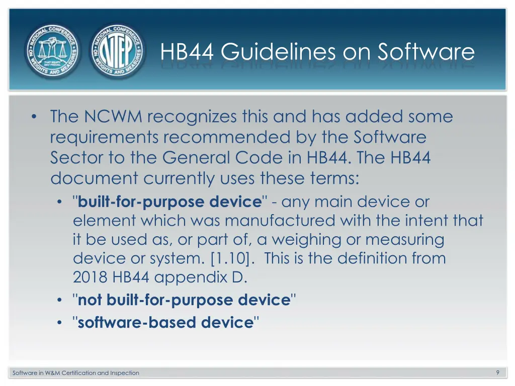 hb44 guidelines on software