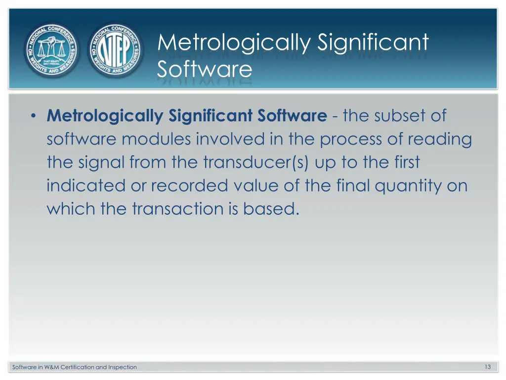 metrologically significant software