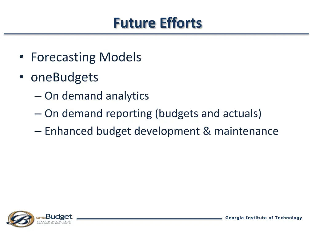 future efforts